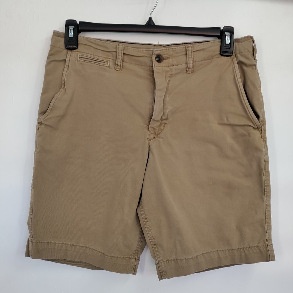 American Eagle Plus Size Next Level Flex Hi-Rise Bermuda Khaki Shorts 32 Women